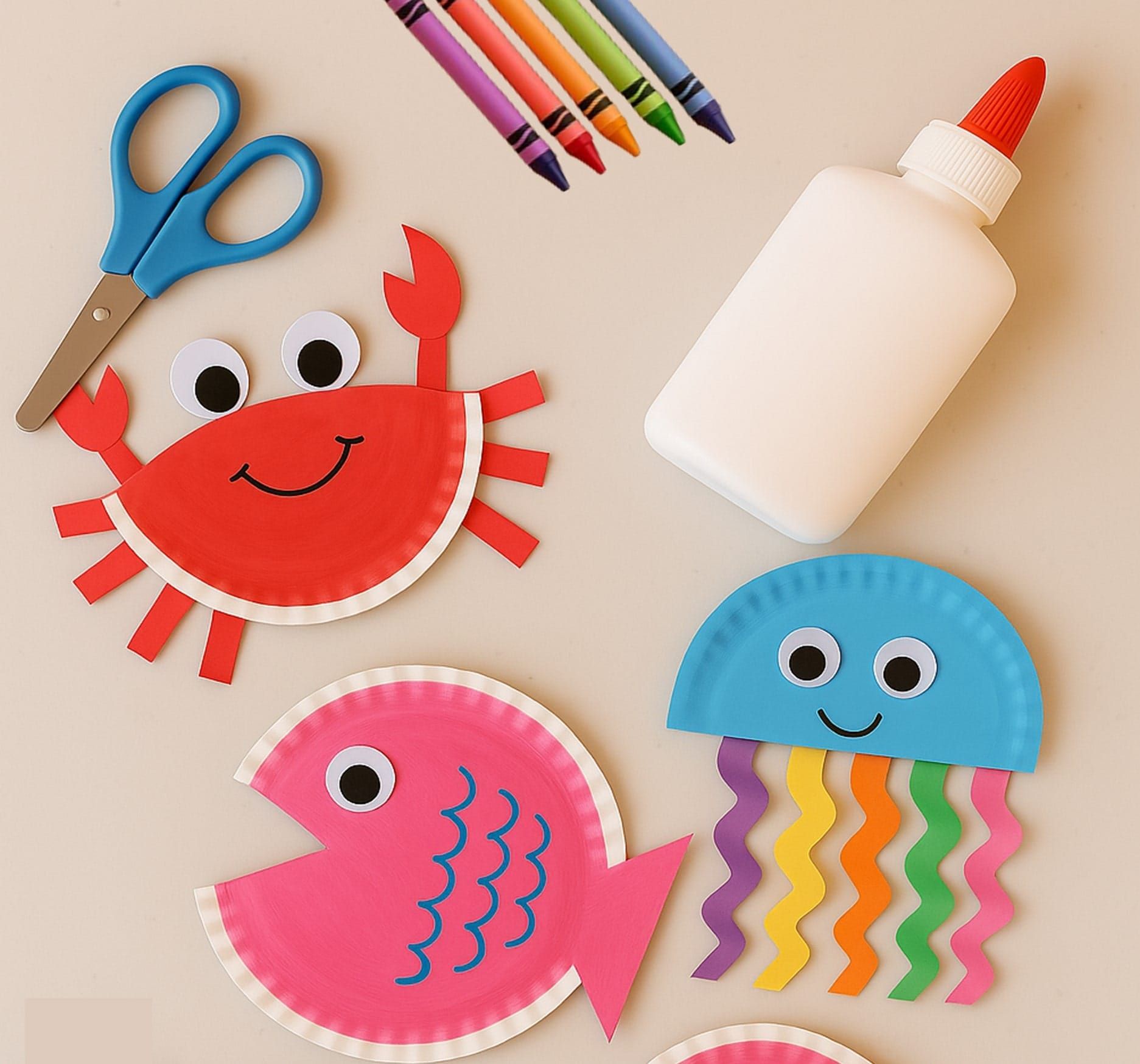 Easy Paper Plate Crafts for Kids: Sea Animals
