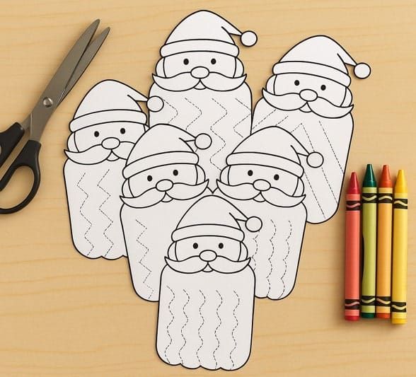 Free Trace & Cut Santa Beards: Fun Christmas Craft