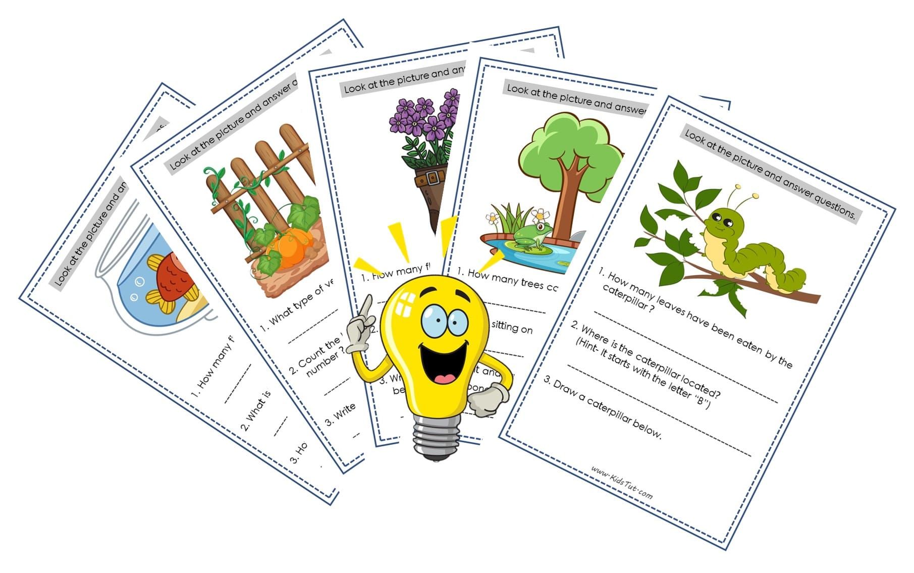 Easy Look at the picture and answer worksheets