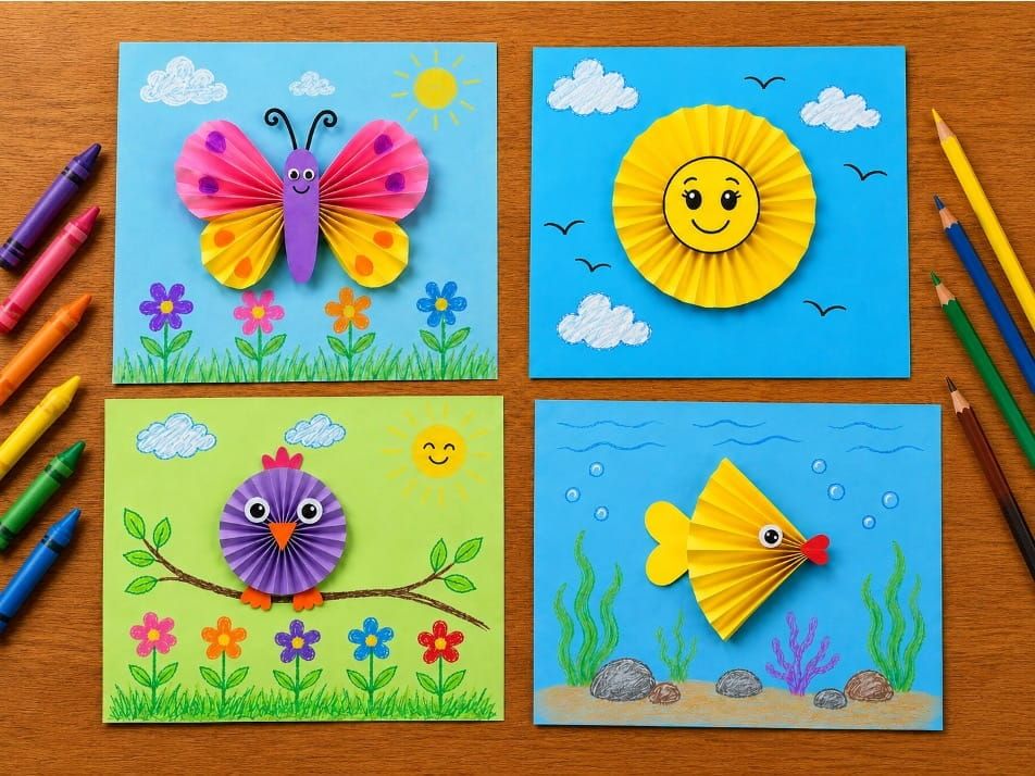 Easy Paper Fan Folding Crafts Ideas for Kids