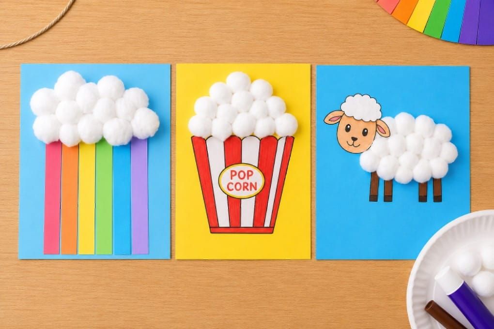 Easy Cotton Ball Crafts Ideas for Kids