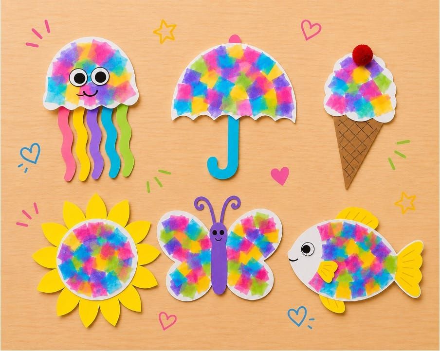 Fun Tissue Paper Mosaic Art Ideas for Kids