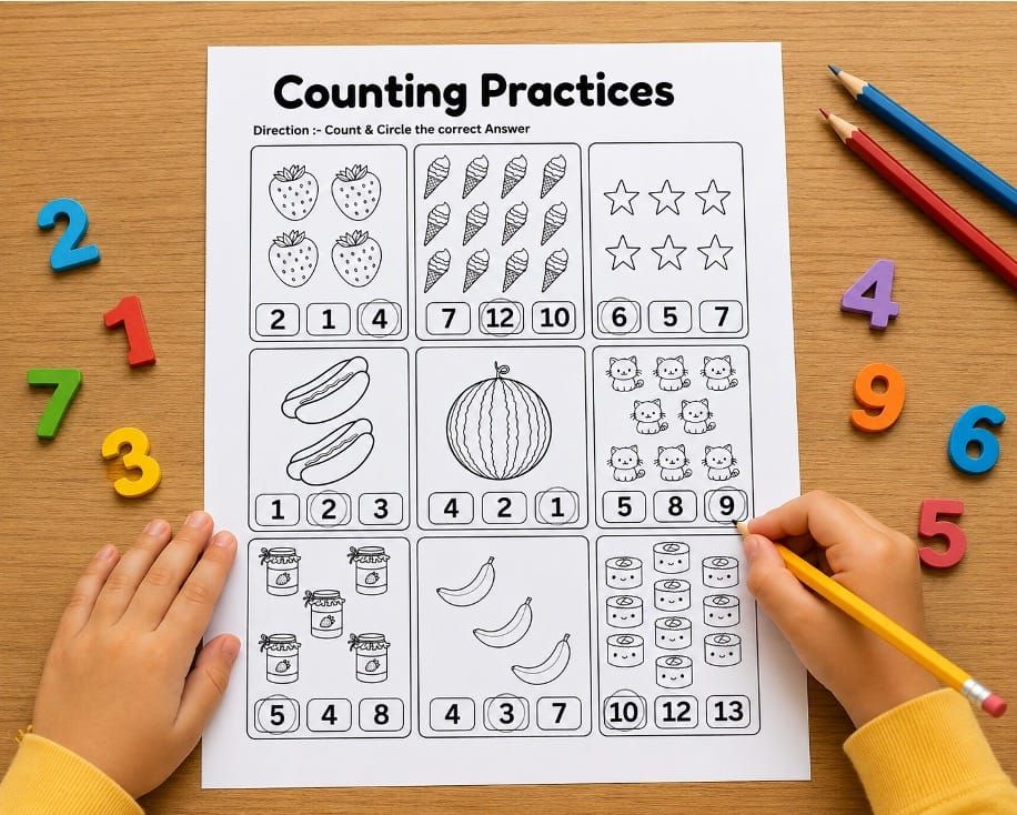 Free Counting Practice Worksheets for Kids (1–20)