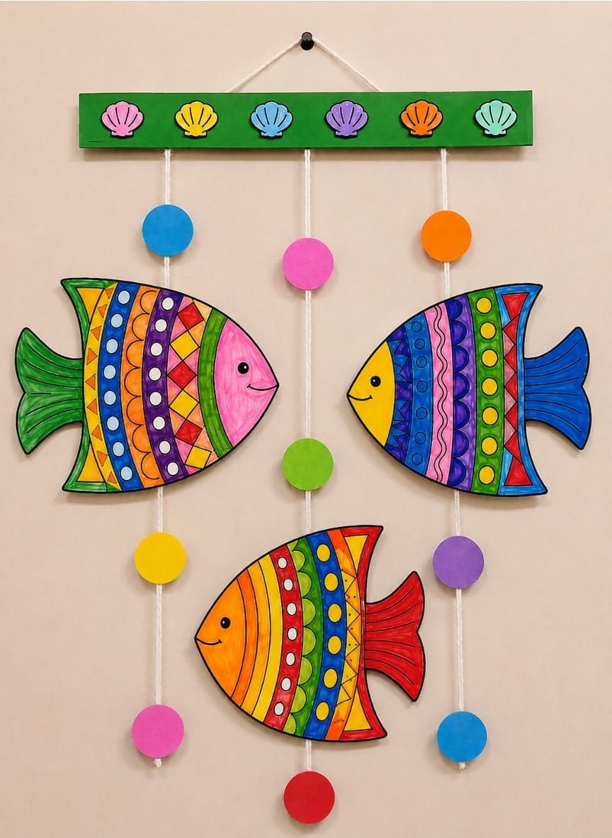 Easy Colorful Fish Hanging Crafts for Kids