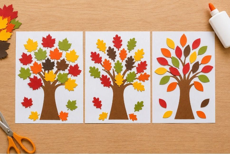 DIY Autumn Tree Paper Crafts for Kids