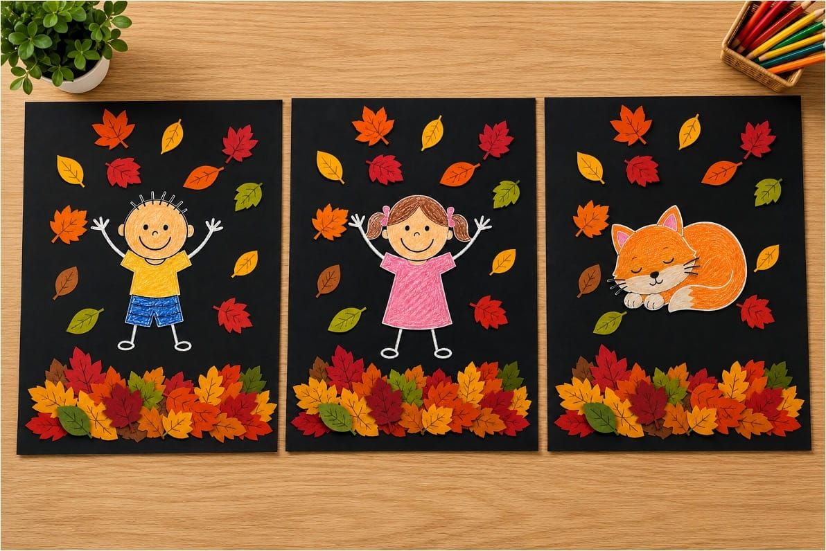 DIY Autumn Leaf Wall Art Crafts for Kids