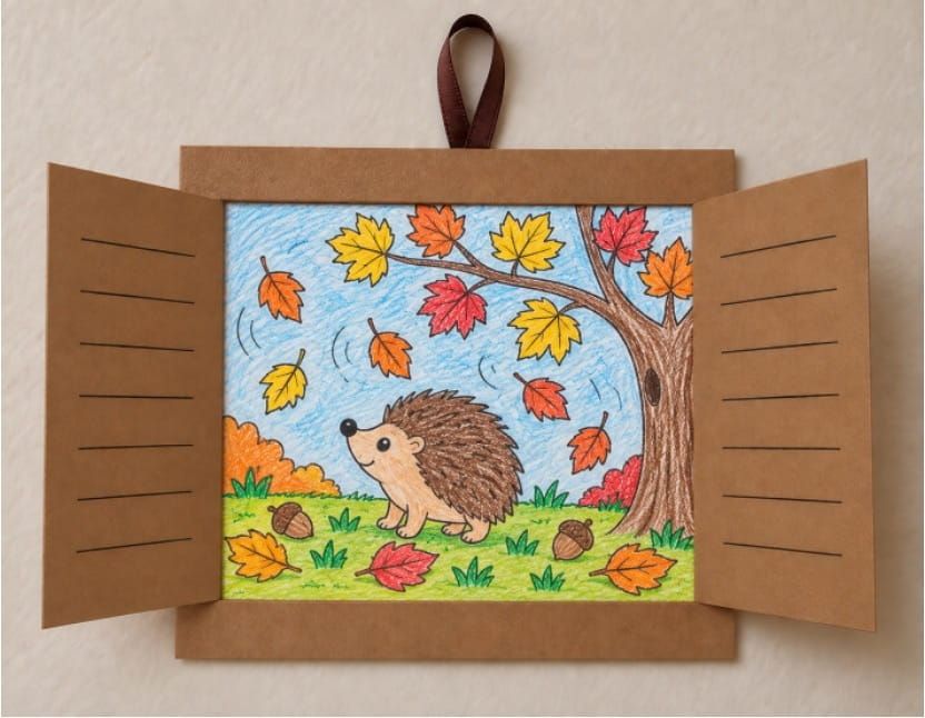 Easy Fall Paper Window Craft for Kids