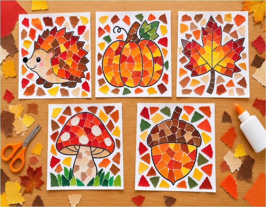 Colorful Fall Collage Project for Kids