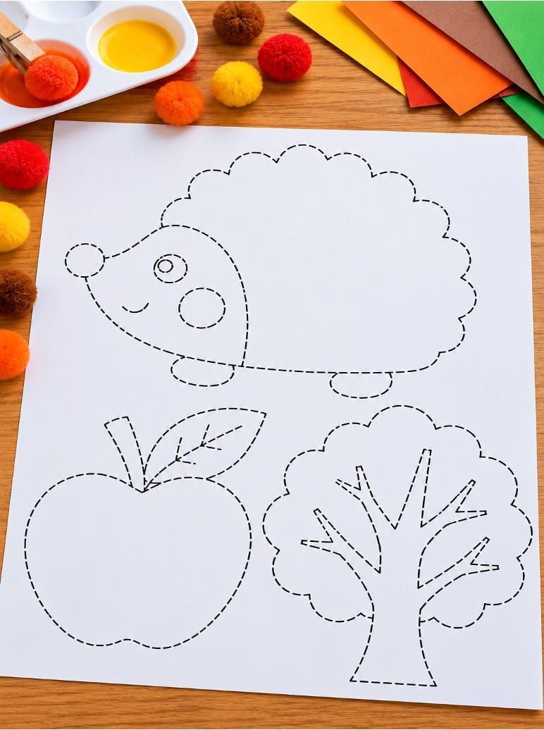 Easy Fall Pom Pom Painting Craft for Kids to Make