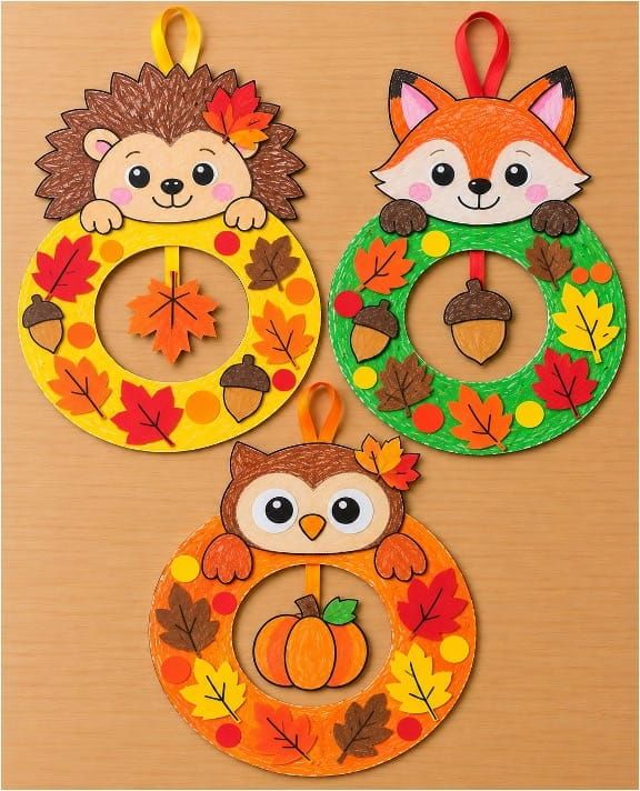 Easy Fall Animal Wreath Craft Ideas for Kids