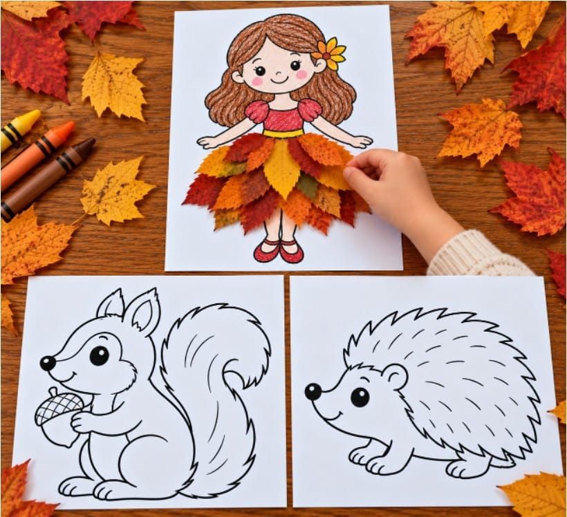 Easy Fall Leaf Collage Craft for Kids with Printables