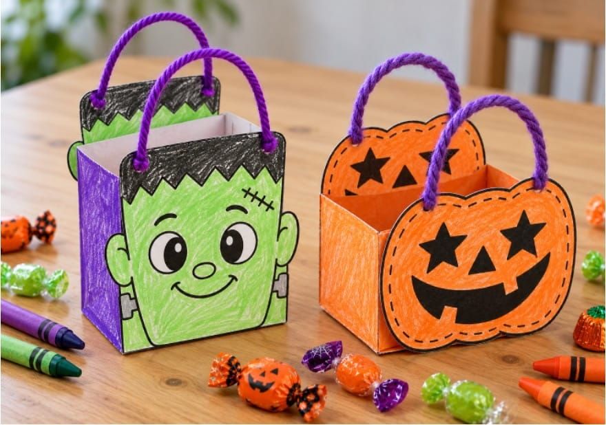 Easy Halloween Treat Bag Paper Craft for Kids to Make