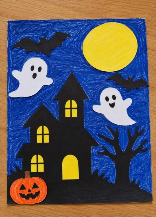 Easy Halloween Haunted House Paper Craft for Kids