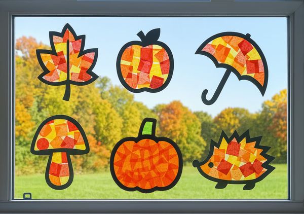 Free Fall Suncatcher Craft Templates for Kids