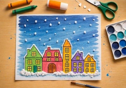 Easy Magical Snowy Village: A Winter Craft Scene