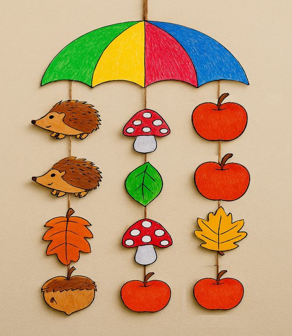 Easy Fall Classroom Garland Craft: Cute Umbrella