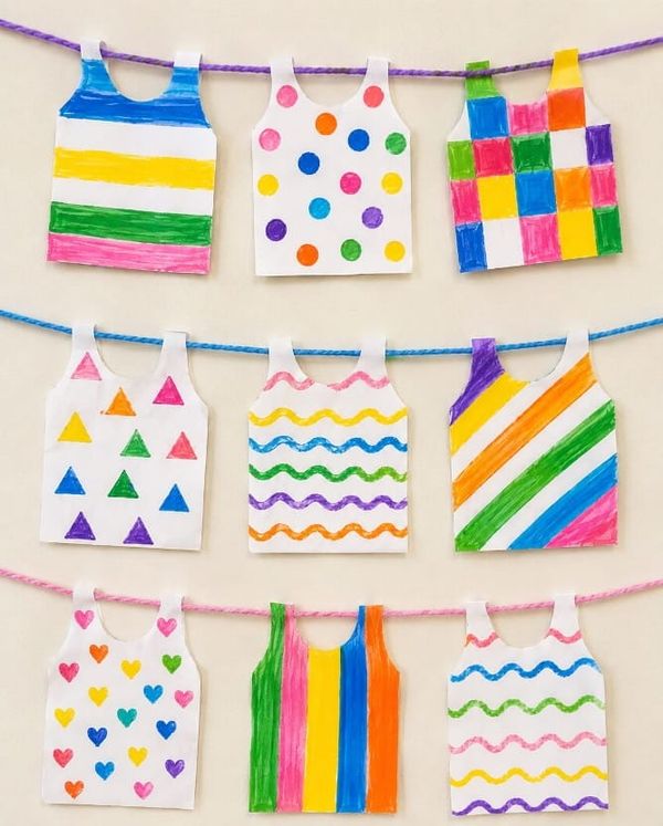 Colorful Summer Shirt Pattern Crafts for Kids