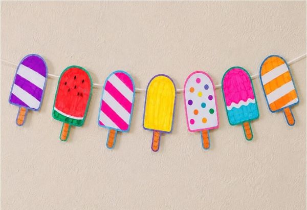 Printable Popsicle Garland Craft for Kids
