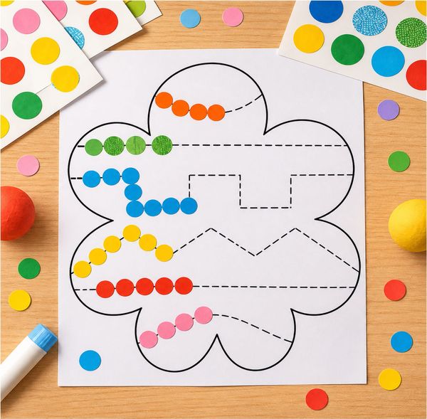 Kids' Dot Sticker Activity for Fine Motor Skills