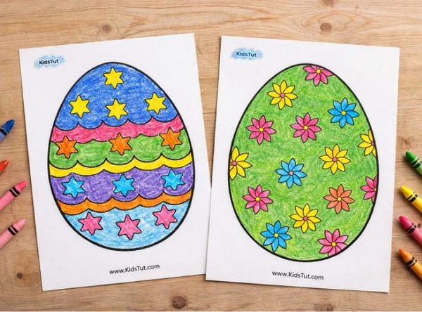 Fun and Easy Easter egg coloring pages for kids