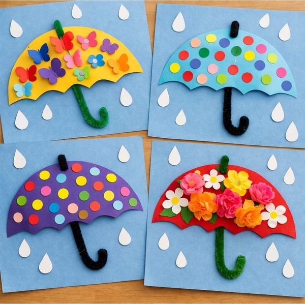 Free Colorful Umbrella Craft Ideas for Kids