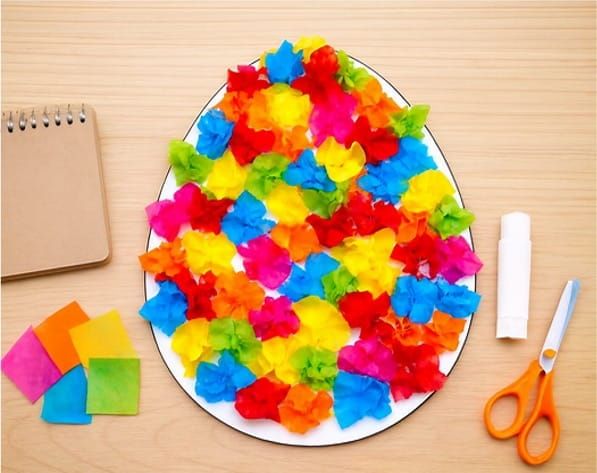 Easy DIY Easter Egg Craft with Tissue Paper Fun