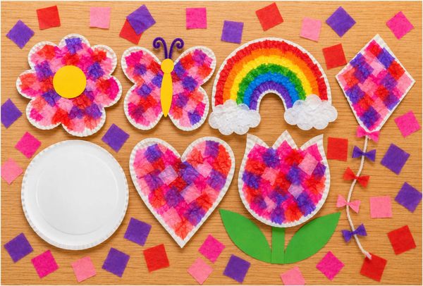 Easy Kids Craft: Tissue Paper Mosaic Art
