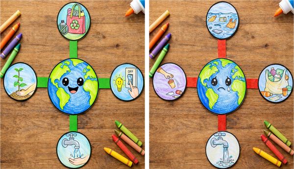 Earth Day Craft: Good vs Bad Habits for Kids