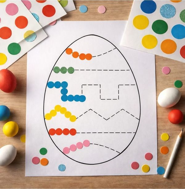 Colorful and Fun Easter Egg Sticker Craft for kids