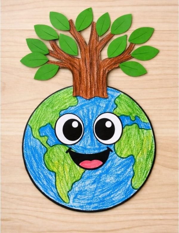 Easy Earth Day growing Tree Craft for Kids