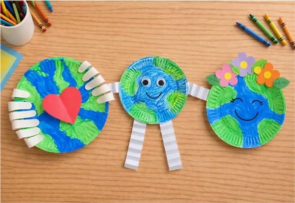 Easy Earth Day Kids Craft: Paper Plate Earth
