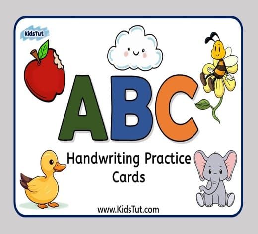 Free Alphabet Handwriting Practice cards for kids