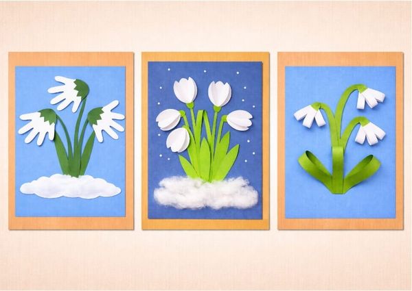 Beautiful Paper Snowdrop Flower Crafts for Kids
