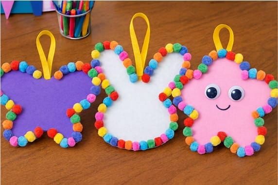 Easy and Fun Pom‑Pom Hanging Crafts for Kids