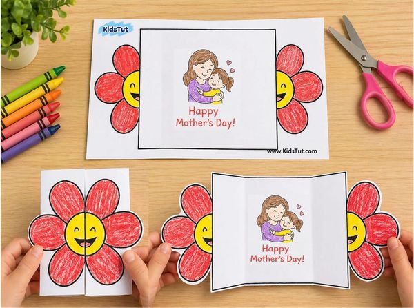 Easy Mother’s Day Flower Card Craft for Kids