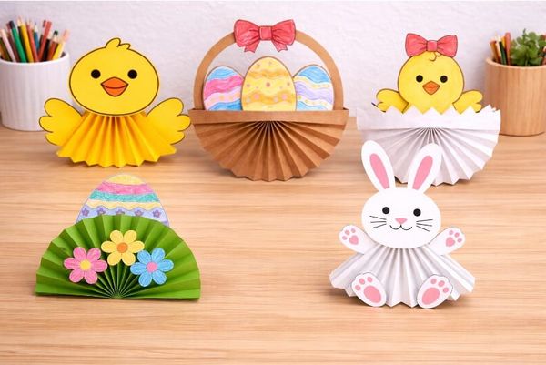 Colorful Paper Accordion Easter Decorations