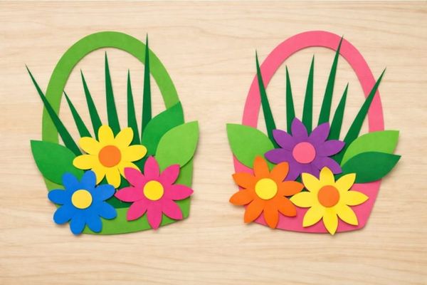 Easy DIY Paper Flower Basket Craft for Kids