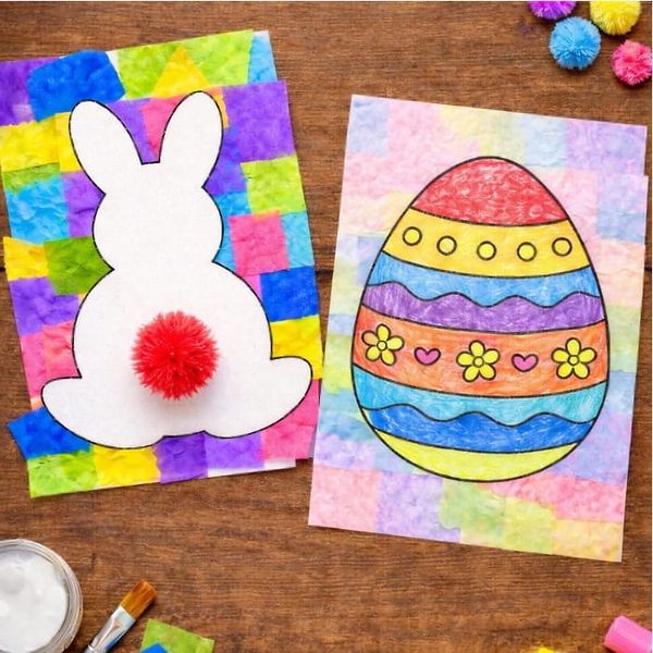 Colorful Easter Bunny and Egg Craft for Kids