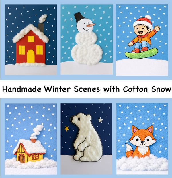 Easy Handmade Winter Scenes with Cotton Snow