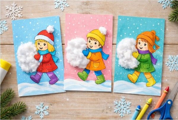 Easy and Fun Winter Kids Craft with Snowball