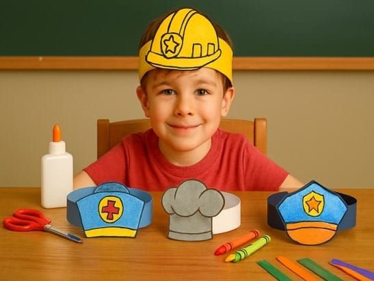 Easy Labor Day Crafts for Kids: Helpers Hat Fun