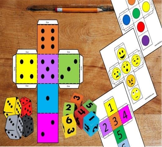 Easy Printable Paper Dice Templates For Kids