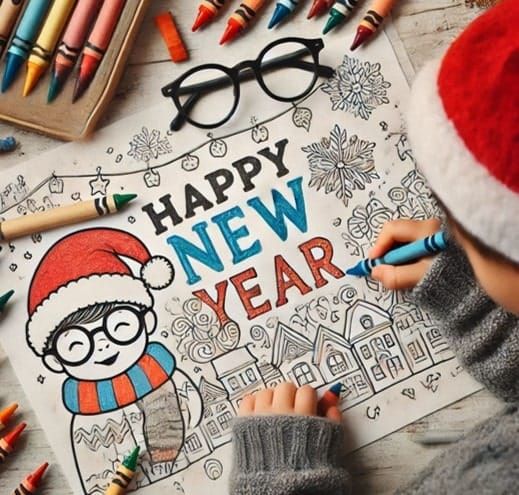 10 Happy New Year coloring pages for kids