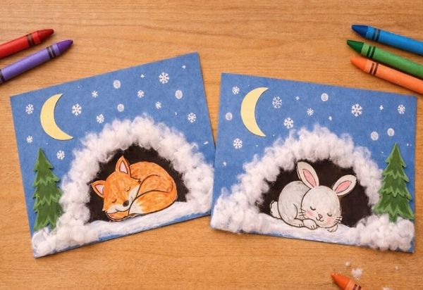 Sleeping Winter Animals Craft for Kids to Make