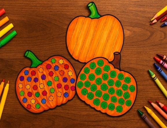 Free Pumpkin Tracing and Coloring Pages for Kids