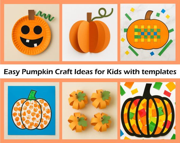 Easy Pumpkin Craft Ideas for Kids with templates