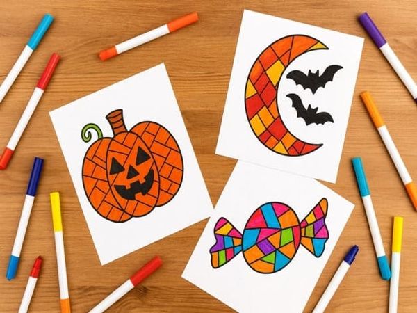 Best Mosaic Halloween Coloring Pages for Kids