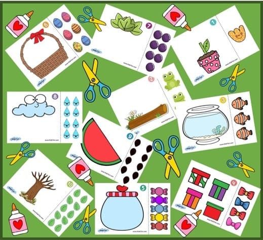 Easy Cut and Paste Counting Activity for Kids