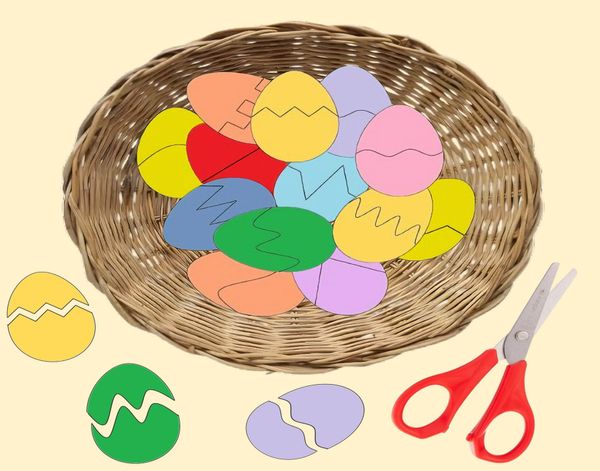 Easy Easter Activity for Kids: Egg Cutting Craft