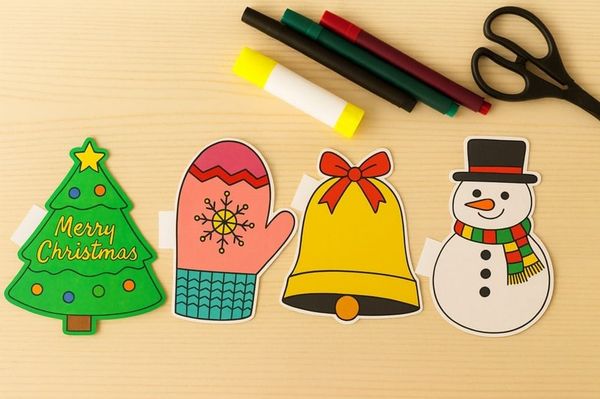 Holiday Kids Craft: Cut & Color Holiday Magic